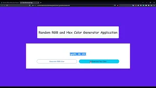 Random RGB and Hex Color Generator Application in JavaScript DEMO
