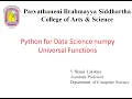 Python for Data Science numpy Universal Functions