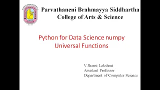 Python for Data Science numpy Universal Functions