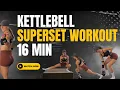 Download Lagu 16-Minute Full Body Kettlebell Superset Workout | Strength, Conditioning \u0026 Core (One KB Only!)