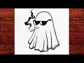 Cool Smoking Ghost Drawing - Easy Step by Step Sketch