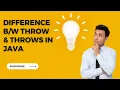 Difference between throw and throws in java Interview Question Test Automation Testing Gyan