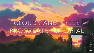 Clouds and Trees Procreate Landscape Tutorial - Studio Ghibli Study