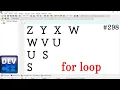 Program for print a alphabetical pattern from for loop in C Language for loop