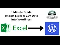 Excel to WordPress with wpDataTables - 3 minute version