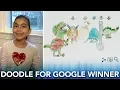 Girl wins Doodle for Google contest with adorable dinosaur drawing