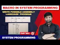 Write Possible Assembly language program Macro in System Programming MNT MDT