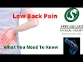 Low Back Pain What You Need To Know - Specialized Physical Therapy
