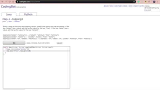 Map-1 topping3 Java Tutorial Codingbat com