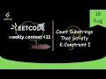 Count Substrings That Satisfy K-Constraint I LeetCode Weekly Contest 411 Leetcode Solution