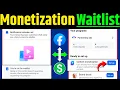 You're on the waitlist Facebook 🎉 | Content monetization you're on the waitlist