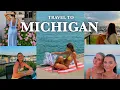 end of summer cottage weekend cozy lakefront town in Michigan