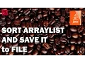JAVA How to Sort ArrayList of strings and save it to text file