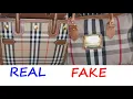Burberry hand bag real vs fake review How to spot counterfeit Burberry London bag