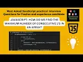 JavaScript coding interview find maximum consecutive 1 s in an array javascript interview question