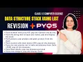 DATA STRUCTURE Stack Using LIST Revision PYQs Class 12 Computer Science ENGLISH