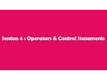 JavaScript In Tamil - Session 4 Operators Control Statements
