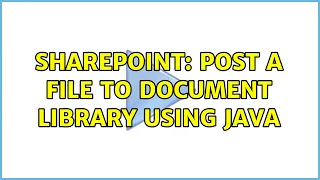 Sharepoint POST a file to Document library using java
