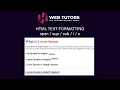 HTML Text Formatting Elements Basic HTML CSS Tutorial For Beginners Class Web Tutors