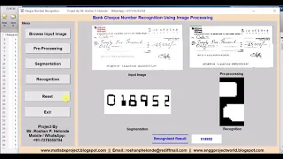 Matlab Code for Bank Cheque Number Recognition using Image Processing