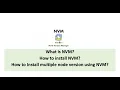 Install NVM Install different node versions in single machine using nvm