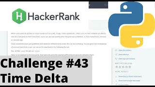 Hackerrank Python Challenge Time Delta