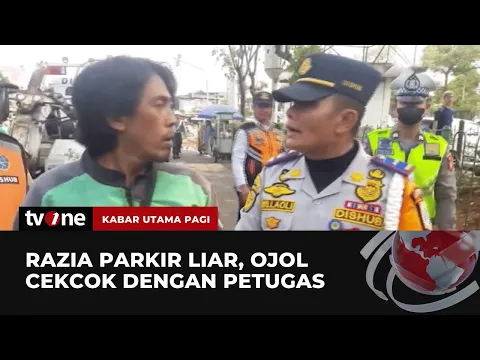 Tak Terima Kendaraan Diangkut, Ojol Cekcok Dengan Petugas Dishub Saat Razia Parkir Liar