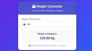 Weight Converter in JavaScript HTML CSS JS Project Beginner Web Development