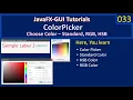 ColorPicker Select Color Std RGB HSB JavaFx GUI Tutorial