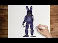 How to draw Withered Bonnie