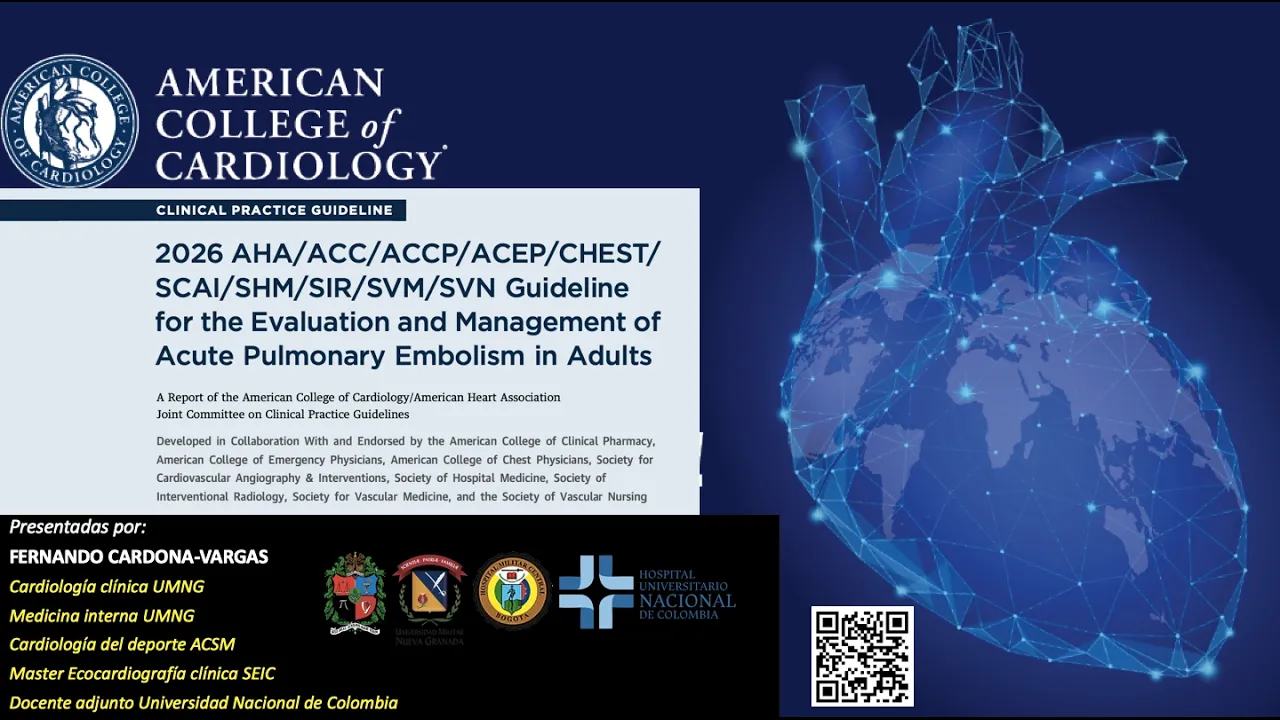Resumen: 2026 AHA/ACC Guideline for Evaluation and Management of Acute Pulmonary Embolism in Adults