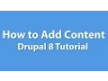How to Add Content or Post a Article - Drupal 8 Tutorial Beginner