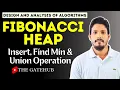 Fibonacci Heap Operations Create Insert Find Min Union DAA