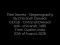 CS50P Final Project Pixel Secrets A Steganography Tool