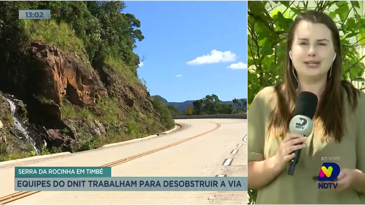 Equipes do DNIT trabalham para desobstruir a Serra da Rocinha em Timbé