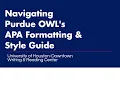 Navigating Purdue OWL s APA Guide