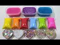 ASMR Giant Slime Mixing Crinkly Plastic Ripping Crunchy Beads