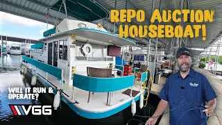 ABANDONED REPO AUCTION Houseboat! Will It RUN After Decades?