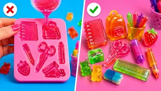 MINI BACK TO SCHOOL OBJECTS! 🎒✨ Tiny School Supplies & Creative FOOD DIYs By 123 GO!
