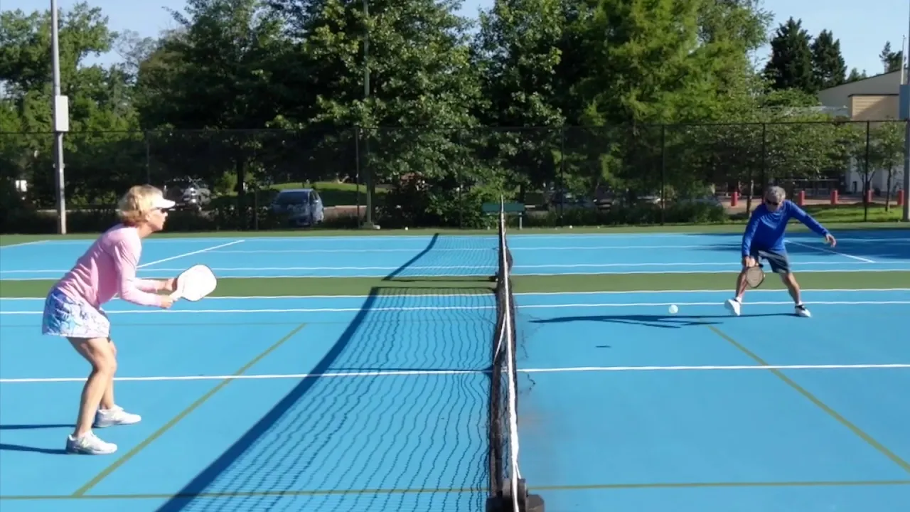 Pickleball Forehand Cross Court Dink and Volley Dink Practice, Ann Carney with Toui