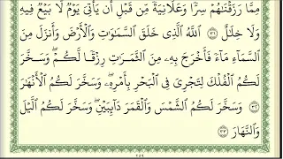 انس جلهوم سورة ابراهيم كاملة مكتوبة صفحة صفحة HD 