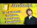 JavaScript Programming Tutorial 14 - Arithmetic Operators Precedence Associativity