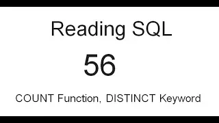 COUNT Function DISTINCT Keyword SQL Tutorial 56