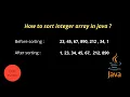 sort array in ascending order in java how to sort integer array in java malayalam Code eureka