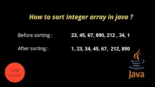 sort array in ascending order in java how to sort integer array in java malayalam Code eureka