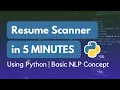 Resume Scanner in Python Mini Project Python Tutorial Basic NLP Project