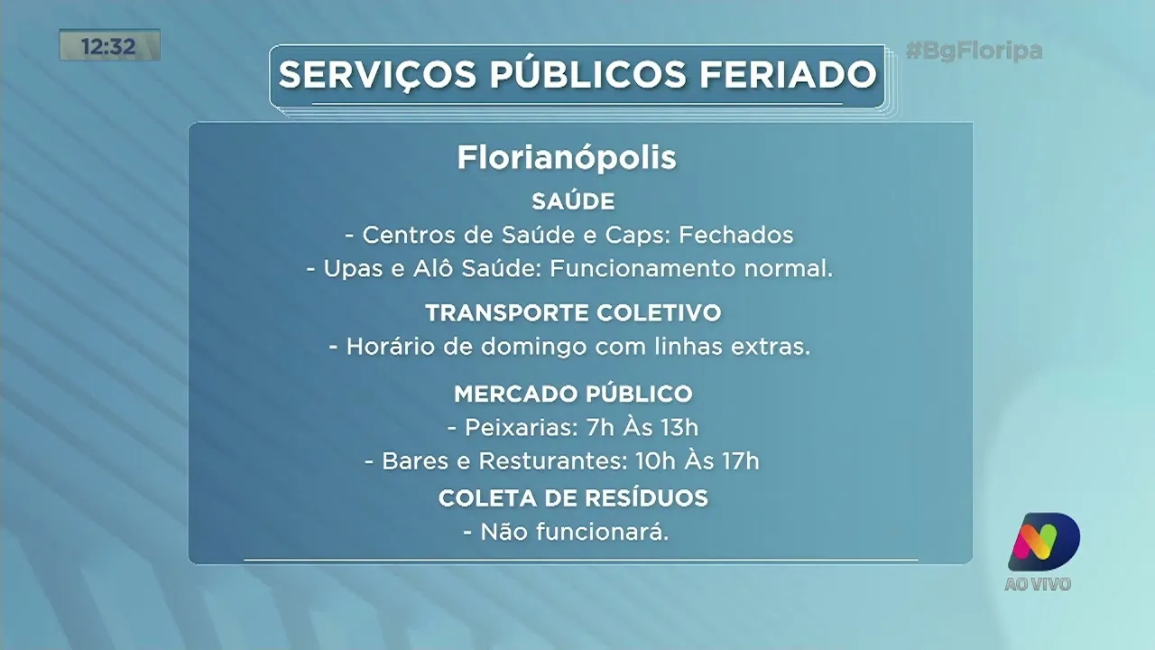 Dia da Independência: serviços públicos terão alterações em Florianópolis