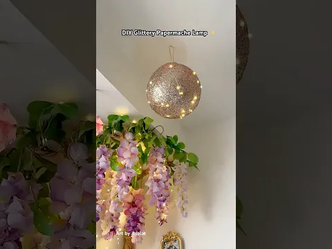 How to make a Glittery Paper mache Globe | DIY Sun Lamp