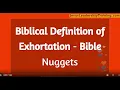 Bible Definition of Exhortation