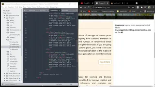 Parse error syntax error unexpected end of file in C xampp htdocs Blog - site inc sidebar php Fixed